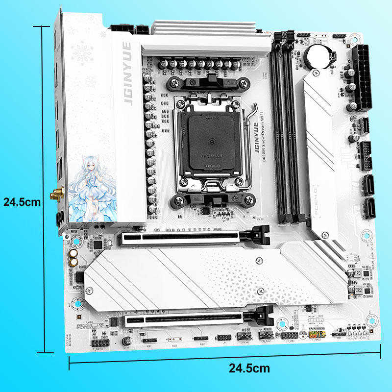 JGINYUE B650M Snow Dream WIFI  - Am5 Micro Atx Pcie 5.0 Motherboard review and price